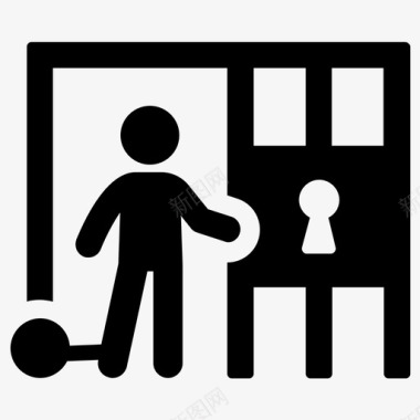 公共交通标识囚犯被拘留者监狱图标