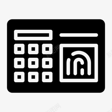 公共标识安全指纹扫描仪生物识别安全图标