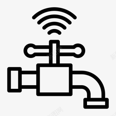 漏水的水龙头智能水龙头水龙头智能家居图标