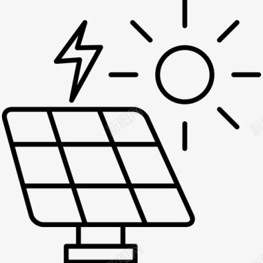 电池太阳能电池生态电力图标