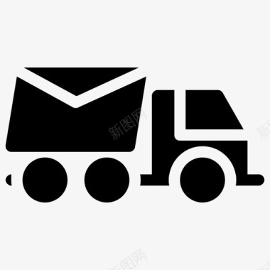 送货卡车送货快速送货信件图标
