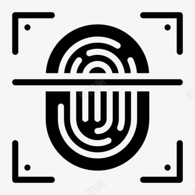公共标识安全指纹扫描生物识别识别图标