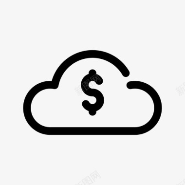 云存储云存储美元金融科技图标