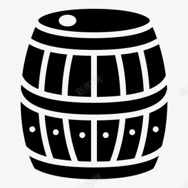 雪花桶桶容器威士忌图标