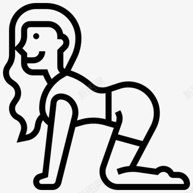 阿迪达斯运动标志瑜伽活动运动员图标
