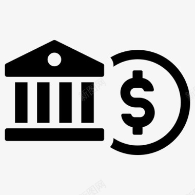 公共交通标识银行美联储美国图标