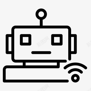 物联网无线机器人物联网机器人技术图标