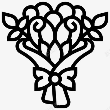 矢量婚礼logo花束新娘鲜花图标