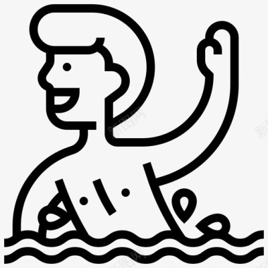 运动会徽游泳运动员运动图标