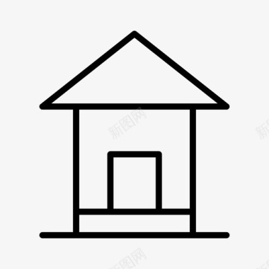极简小屋建筑物房子图标