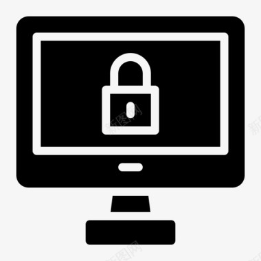 公共标识安全计算机安全锁保护图标