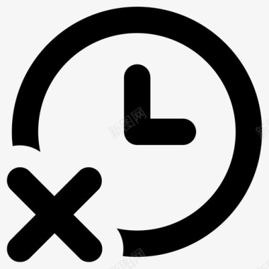 桃心时钟取消时间时钟删除闹钟图标