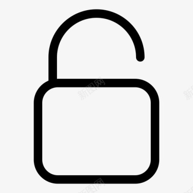 公共标识安全挂锁钥匙保护开放挂锁图标