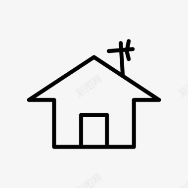 创意房子房子天线建筑物图标