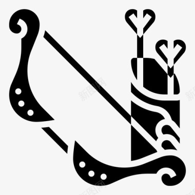 情人花弓箭吸引力图标