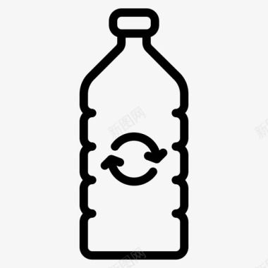 绿色PNG回收瓶生态塑料图标