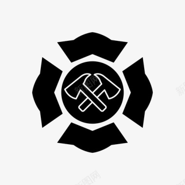 徽章消防员徽章消防栓消防图标