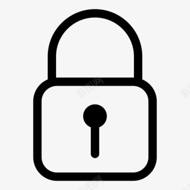 公共标识安全挂锁关闭挂锁钥匙保护图标