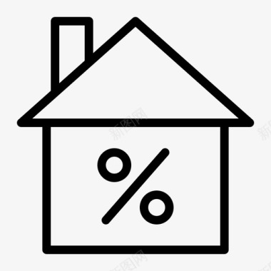 尖顶房子折扣房子百分比图标