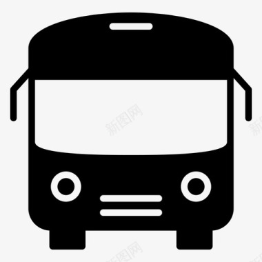 公共标识红公共汽车交通工具车辆图标