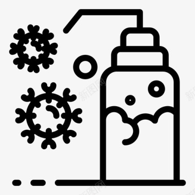 公共交通标识病毒冠状病毒消毒图标