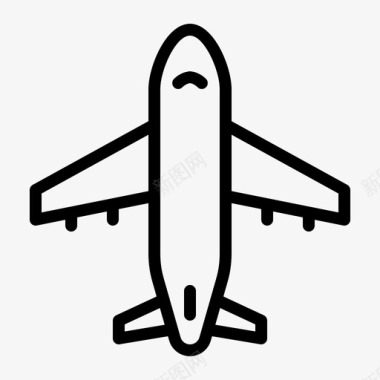 矢量冬季旅游素材飞机飞行旅游概述图标