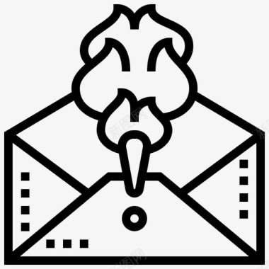 垃圾删除图标垃圾邮件广告注意图标