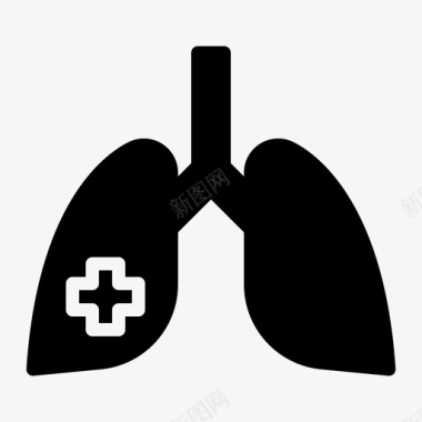 医学图标肺病健康疾病图标