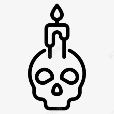 蜡烛骷髅蜡烛万圣节恐怖图标