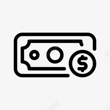 公共交通标识现金硬币美元图标