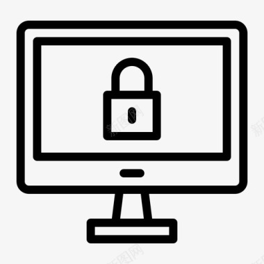 智能锁计算机安全锁保护图标