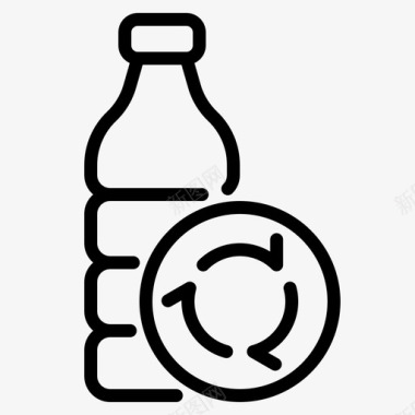 小黄瓶回收瓶生态环境图标