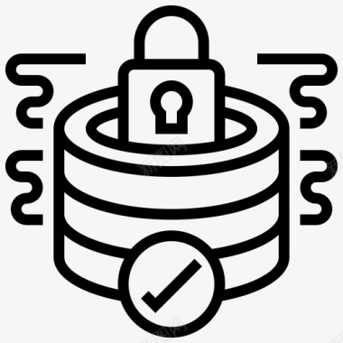 打开锁数据库保护锁安全图标