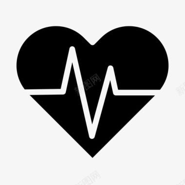 心跳线图心脏心血管心脏病发作图标