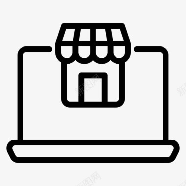 黑色帽子网上购物电子商务笔记本电脑图标