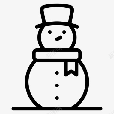 冬天的雪人雪人圣诞节假日图标