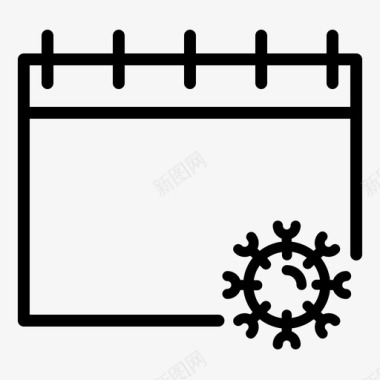 日历设计病毒日历冠状病毒图标