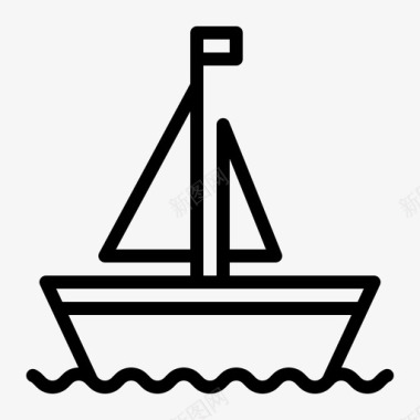 概述船帆船航海图标