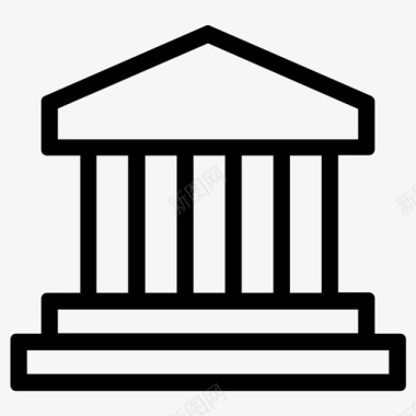 公共交通标识银行中央银行机构图标