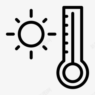 温度计炎热夏天阳光图标