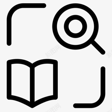 用户搜索书籍知识手册图标