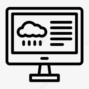 云计算天气预报云计算机图标