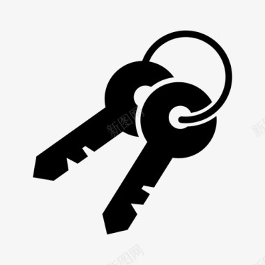 公共标识安全钥匙通道门图标