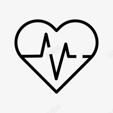心跳线图心脏心电图心血管图标