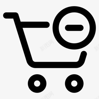 购物排行榜减号购物车购物紧凑型电子商务图标