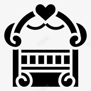 矢量婚礼logo座位拱门装饰图标