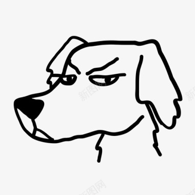 哺乳动物愤怒的狗动物脸性格图标