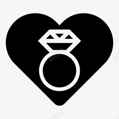 婚礼花环订婚心意求婚图标