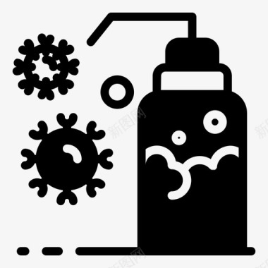 洗涤标签洗涤标识病毒冠状病毒消毒图标