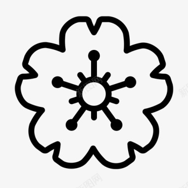雪花瓣樱花装饰花卉图标